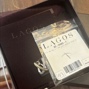 LAGOS Silver and Gold Beaded Ring 18K paid $700 size 7